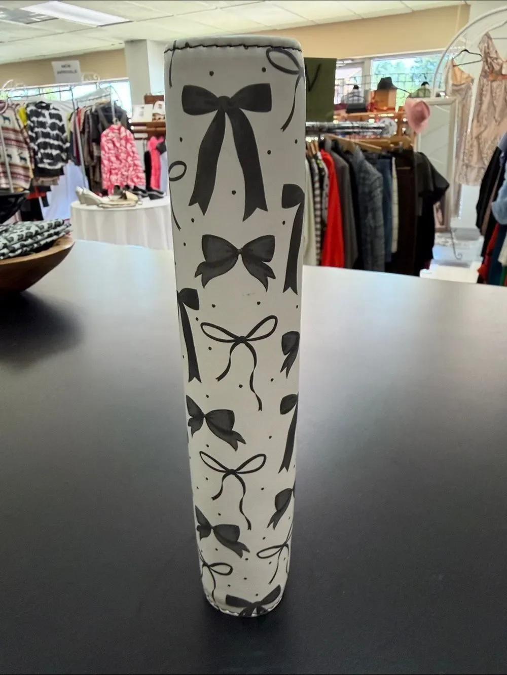 Agenda White Planner Binder with Black Bow Pattern